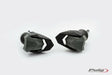 Black motorcycle frame sliders on 20792N frame sliders R19 Black Hon for protection