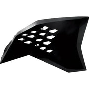 Black Radiator Shroud 2081990001 for Motorcycle - Exact OEM Quality Upgrade by Shopify, Sleek Design with Easy Installation.