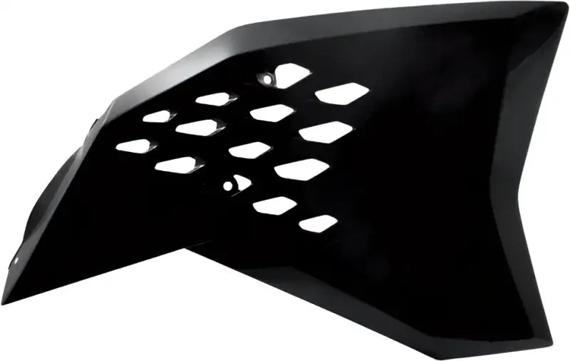 Black Radiator Shroud 2081990001 for Motorcycle - Exact OEM Quality Upgrade by Shopify, Sleek Design with Easy Installation.