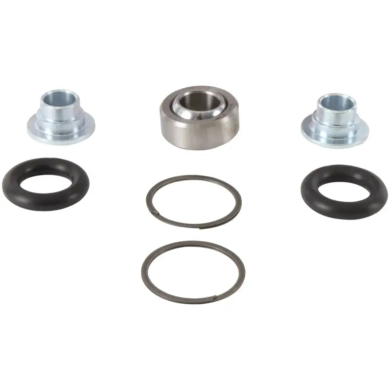 Shock bearing kit with spherical bearing, spacers, and O-rings for suspension repair