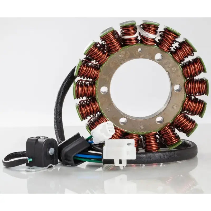 Motorcycle stator with wiring meeting OEM specifications, perfect for RV and truck parts