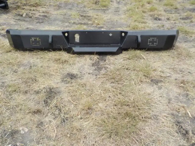 Black metal F-150 base rear bumper with sensors for 15-18 F-150 base model