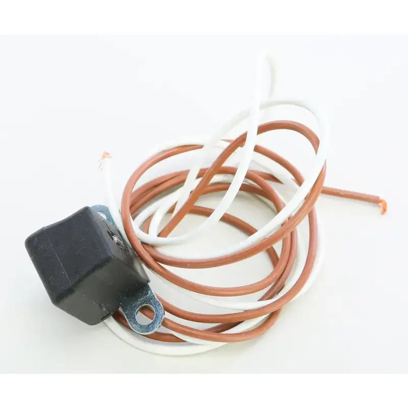Pulse trigger coil with black housing and coiled brown and white wires for 21-509 Trigger Coil