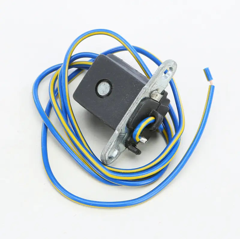 Black trigger coil with metal bracket and blue yellow wires for Pulse Trigger Coil repair