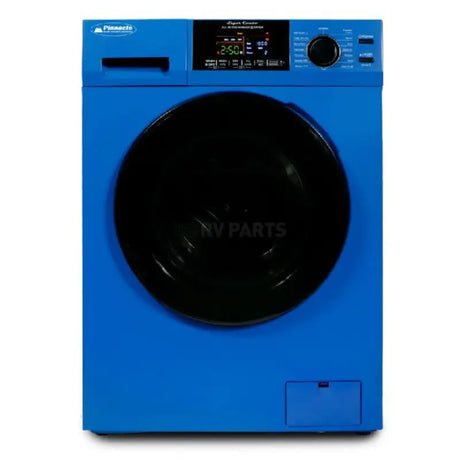Blue compact front-loading washing machine from Pinnacle Super Combo series