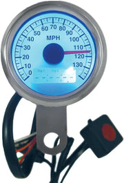 21-6899WNU 48mm Mini Electronic Speedo White Faced Led Lights