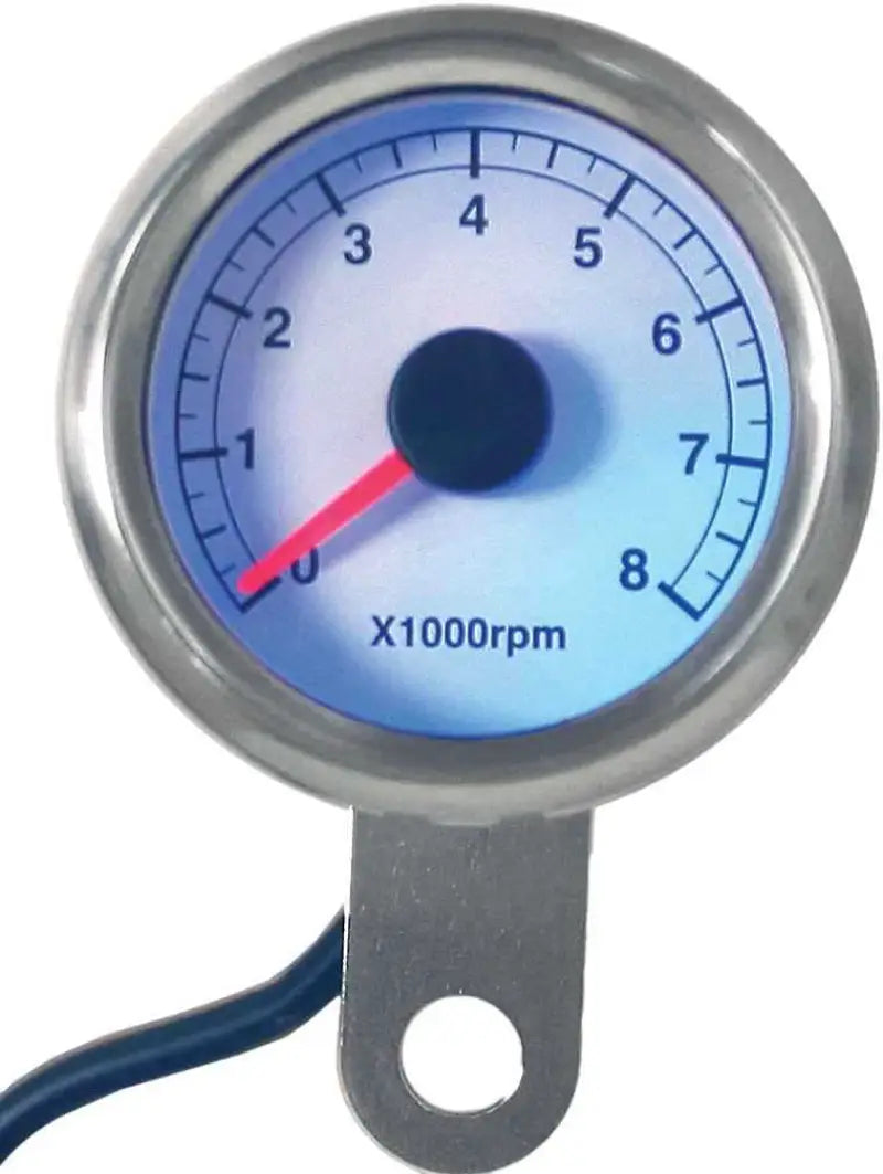 21-6911W 48mm Mini Tachometer 8000 Rpm White Face
