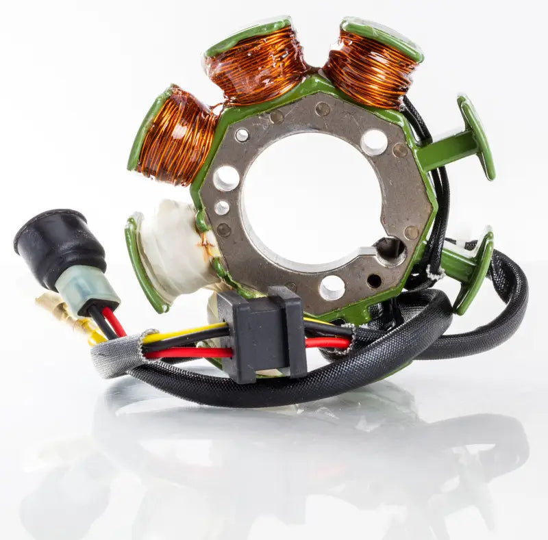 Motorcycle stator with copper windings and wiring harness, perfect for RV parts & accessories