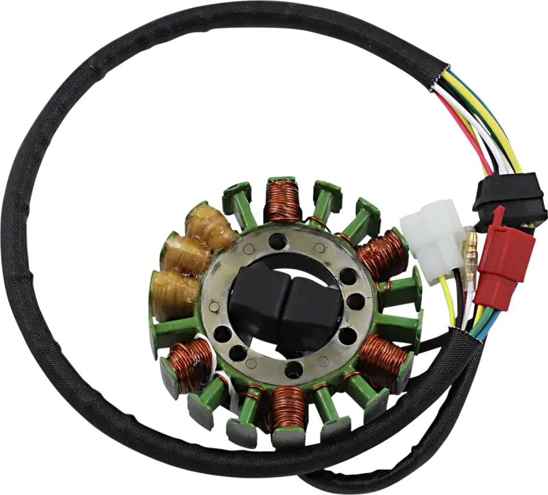 Motorcycle stator with wiring harness for 21-825 Ricks Stator Suz matching OEM specs