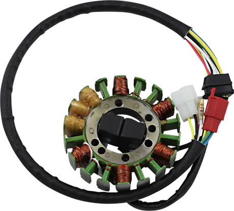 Motorcycle stator with wiring harness for 21-825 Ricks Stator Suz matching OEM specs