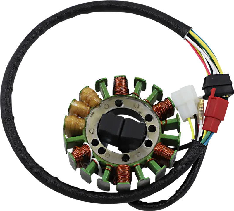 Motorcycle stator with wiring harness for 21-825 Ricks Stator Suz, OEM specs