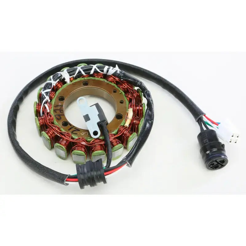 Motorcycle stator with wiring harness for RV parts and accessories, truck parts, and truck accessories
