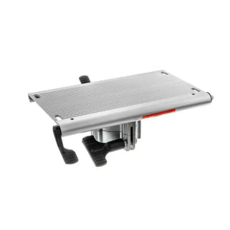 Silver swivel boat seat mount on Garelick Seat Slide Millennium Gra for easy seating