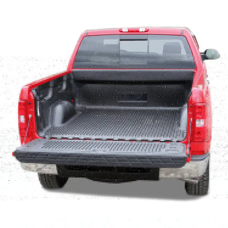 Red pickup truck with open tailgate showcasing 21036TF Trailfx GM Sil SiE accessory