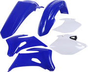 2106880215 Plastic Kit Blue, original factory shape, includes front fender, rear fender, side panels, radiator scoops.