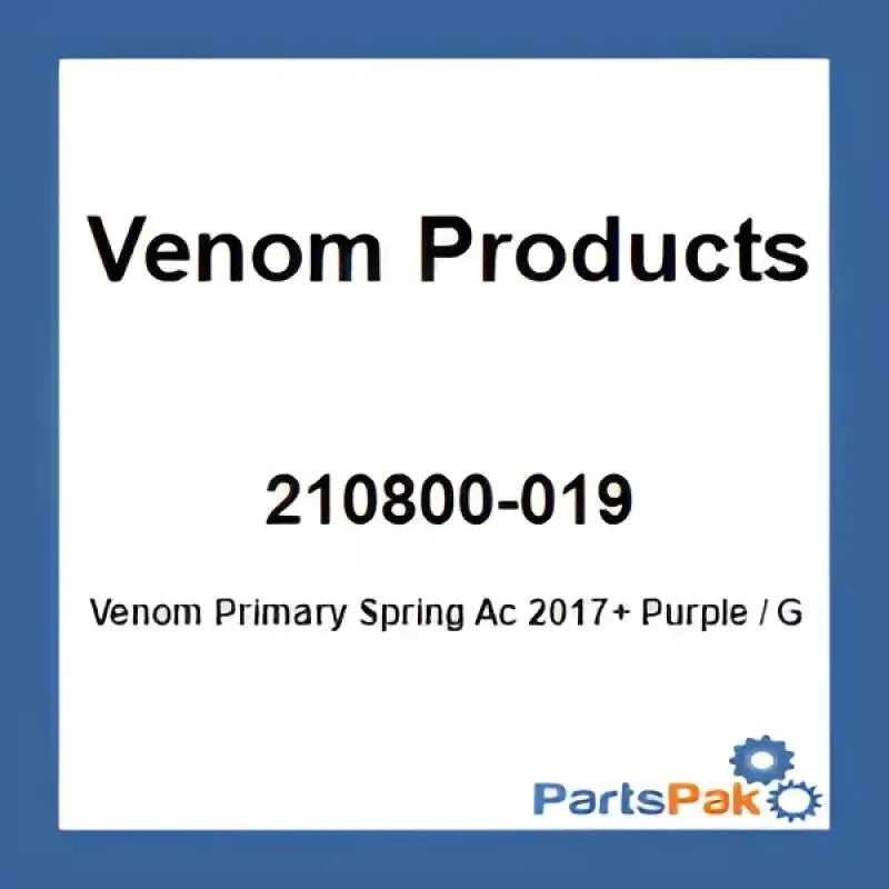 210800-019 Venom Products Venom Primary Spring Ac 2017+ Purple/Gold 170-300 - RV and Auto Parts
