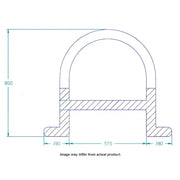 Diagram of BAL Seal D G5 Slide with measurements of .80" x .955", ensuring precision and durability for RV, Automotive, Powersports, off-road, marine, truck accessories, interior, truck bed, rv parts, Inside RV, Towing & Hitches, RV Parts Shop, Exterior Parts & Accessories, Towing | Trailer | Axles | Brakes | Boat, AVADA - Best Sellers.
