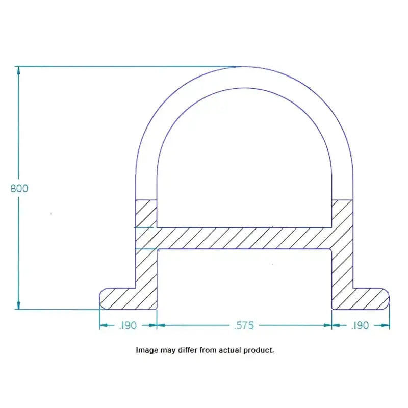 Diagram of BAL Seal D G5 Slide with measurements of .80" x .955", ensuring precision and durability for RV, Automotive, Powersports, off-road, marine, truck accessories, interior, truck bed, rv parts, Inside RV, Towing & Hitches, RV Parts Shop, Exterior Parts & Accessories, Towing | Trailer | Axles | Brakes | Boat, AVADA - Best Sellers.