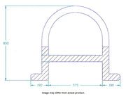 Diagram of BAL Seal D G5 Slide with measurements of .80" x .955", ensuring precision and durability for RV, Automotive, Powersports, off-road, marine, truck accessories, interior, truck bed, rv parts, Inside RV, Towing & Hitches, RV Parts Shop, Exterior Parts & Accessories, Towing | Trailer | Axles | Brakes | Boat, AVADA - Best Sellers.