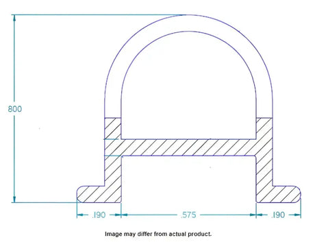 Diagram of BAL Seal D G5 Slide with measurements of .80" x .955", ensuring precision and durability for RV, Automotive, Powersports, off-road, marine, truck accessories, interior, truck bed, rv parts, Inside RV, Towing & Hitches, RV Parts Shop, Exterior Parts & Accessories, Towing | Trailer | Axles | Brakes | Boat, AVADA - Best Sellers.