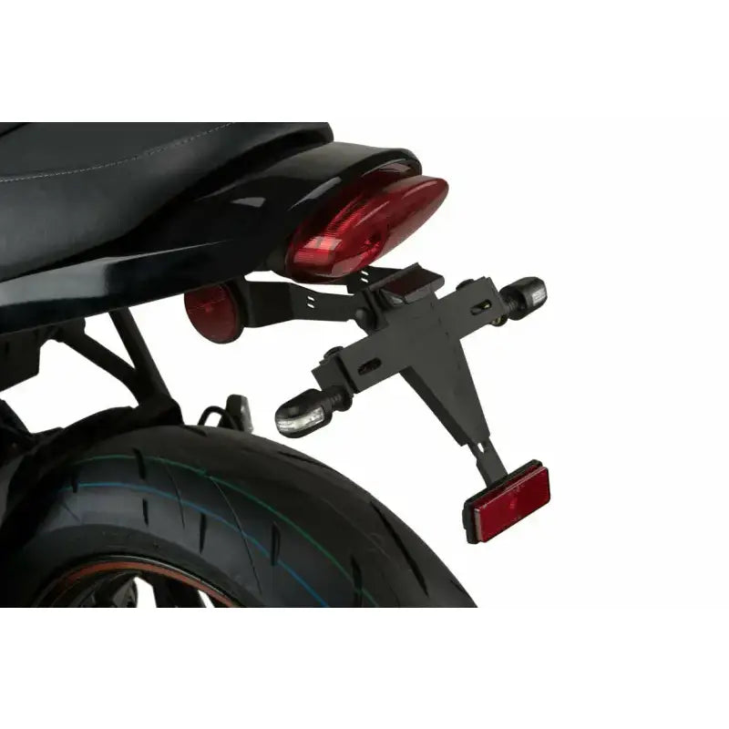 Motorcycle tail section with license plate holder and lights for Fender Eliminator Kit Black Kaw