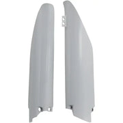 2115010002 Fork Guard White durable stylish protection for bike forks against debris and impacts enhancing aesthetics.