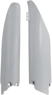 2115010002 Fork Guard White durable stylish protection for bike forks against debris and impacts enhancing aesthetics.