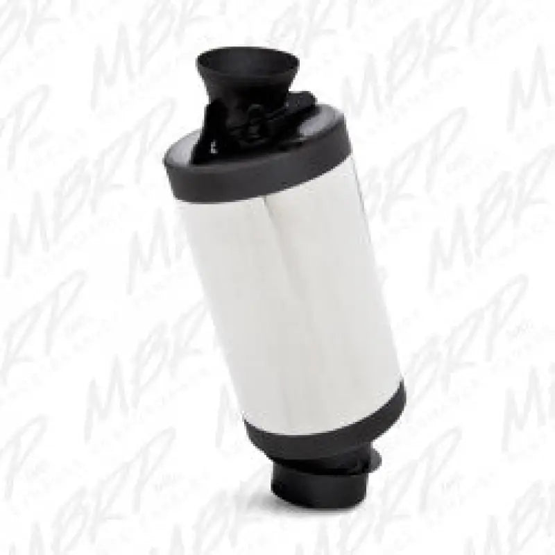 Cylindrical stainless steel muffler with black ends for 2150307 Performance Exhaust Standard Series