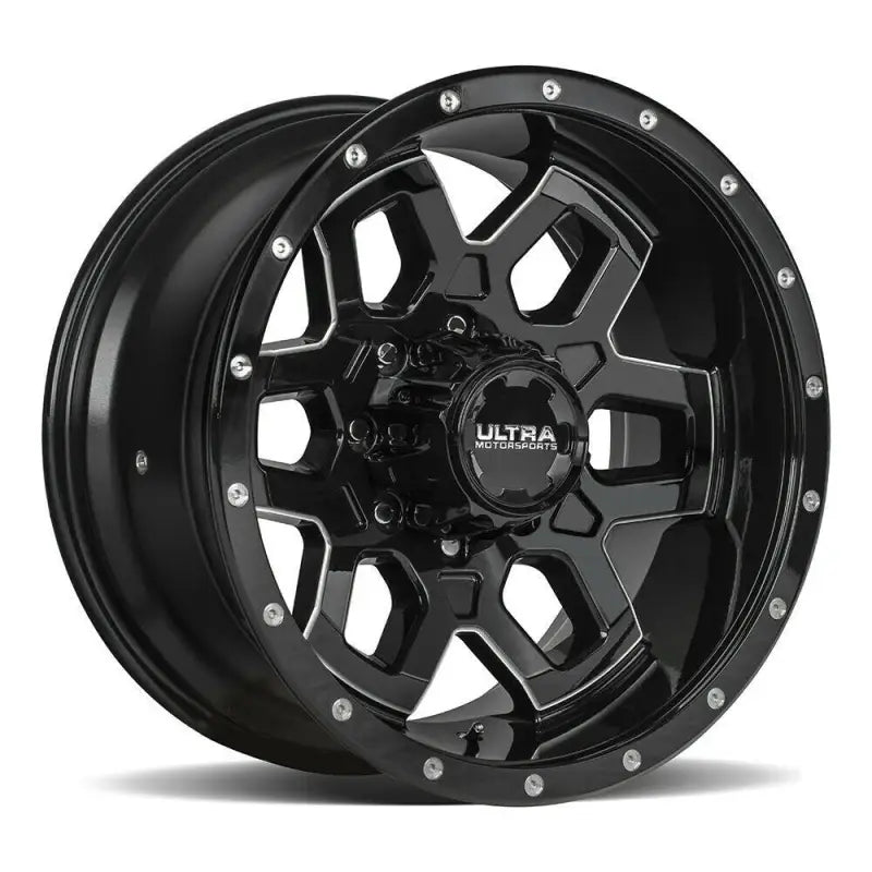 Sleek black and silver multi-spoke wheel 217-7905BM+01 Ultra 217 17X9