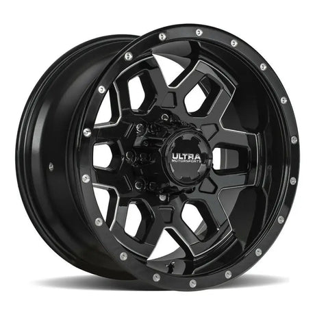 Sleek black and silver multi-spoke wheel 217-7905BM+01 Ultra 217 17X9