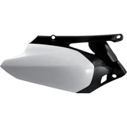 Original factory white black motorcycle side panels for a sleek look