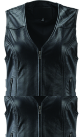 River Road Plains Leather Vest Black Womens - Small - 094412
