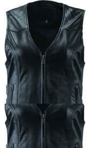 River Road Plains Leather Vest Black Womens - Small - 094412