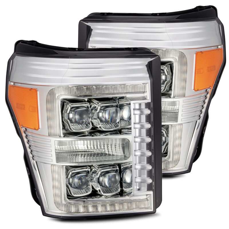 AlphaRex 880148 AlphaRex 11-16 Ford F-350 SD NOVA LED Proj Headlights Plank Style Chrm w/Activ Light/Seq Signal