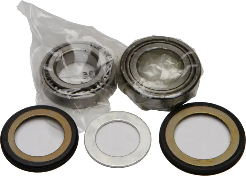 22-1042 Steering Bearing/Seal Kit with upper and lower bearings, races, and seals for performance upgrade from loose ball bearings.