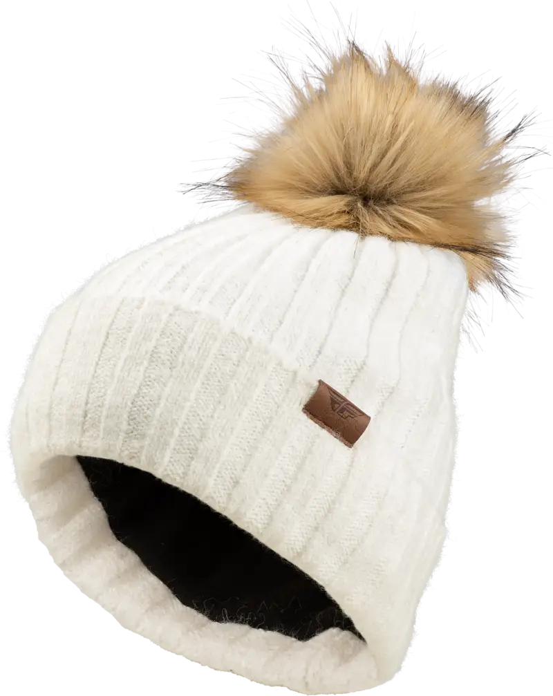22-3252 BEIGE Fly Women’s Snow Pom Beanie Beige