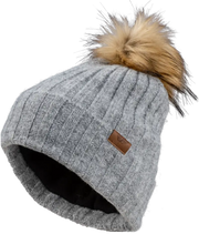 22-3252 GREY Fly Women's Snow Pom Beanie Heather Grey - RV and Auto Parts