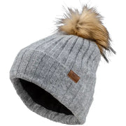 22-3252 GREY Fly Women's Snow Pom Beanie Heather Grey - RV and Auto Parts