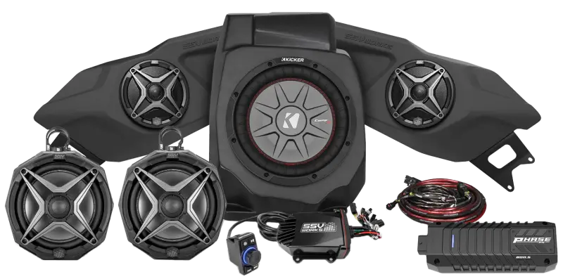 220-RZ5-Q5XA2 Ssv Works 5 Speaker Plug And Play Kit W/ 8 Inch Cage Pods - RV and Auto Parts