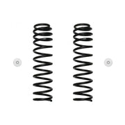 22025 Icon JL 2.5' Front Dual Rate Spring Kit for enhanced vehicle suspension and off-road performance. Two black coil springs and mounting hardware.
