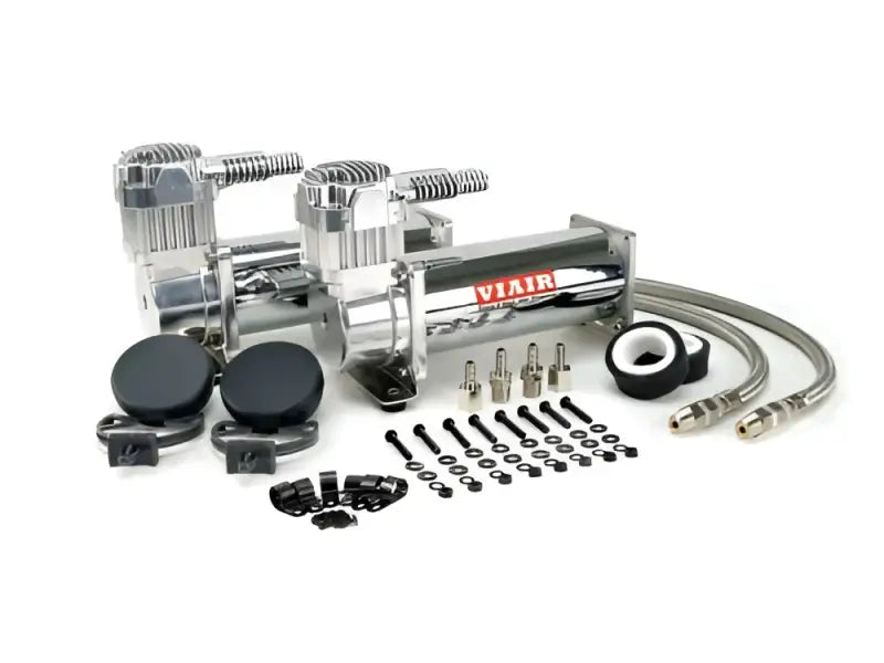 Dual chrome air compressor kit with fittings hoses for Overland VCL Freedom Bar combo kit