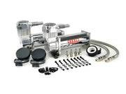 Chrome dual air compressor kit with fittings and hoses for Overland VCL Freedom Bar combo kit