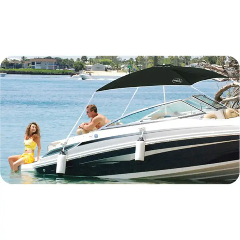 Taylor Made Anchorshade III in black providing sun protection over a sleek boat on the water, marine, AVADA - Best Sellers