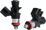 Black and silver Daytona fuel injectors with red o-rings for high performance fuel systems