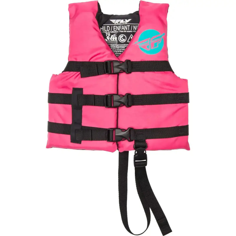 FLY RACING 221-30320 Child Flotation Vest Neon Pink/Teal