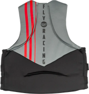 Gray and black neoprene floatation vest with red stripes for Fly Racing 221-30400M