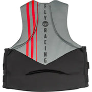 Gray and black neoprene floatation vest with red stripes for Fly Racing 221-30400S