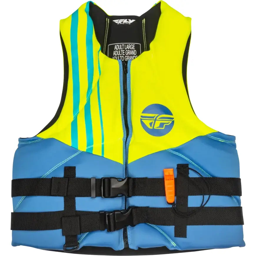 221-30401L Neoprene Flotation Vest Blue/Hi Vis/Teal Lg - Floatation