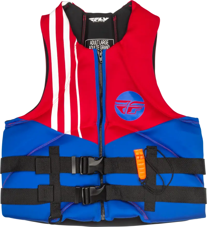 Red, white, and blue neoprene floatation vest 221-30402XS Fly Racing style