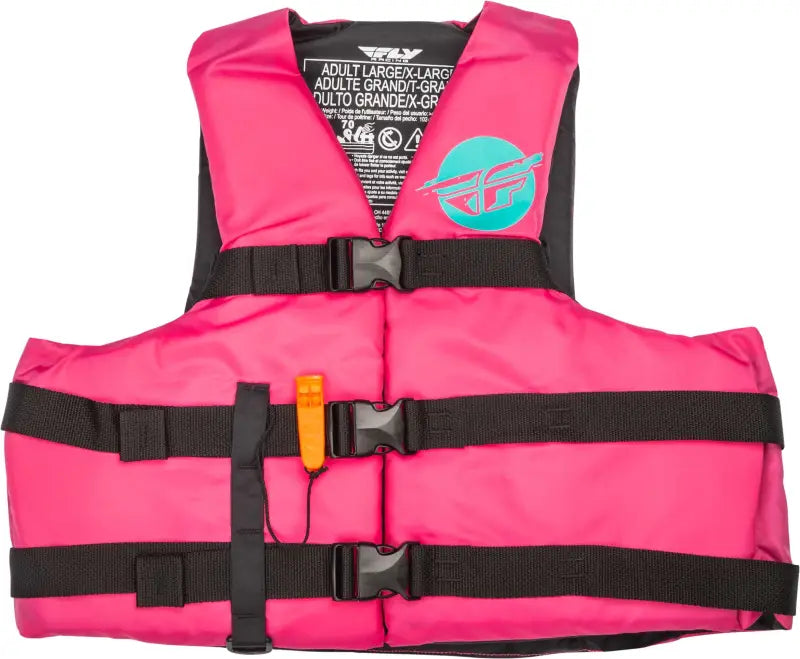 FLY RACING 221-30414L Nylon Flotation Vest Neon Pink/Teal Lg/Xl